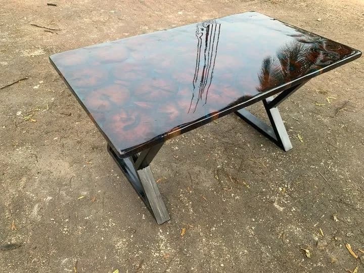 Epoxy Deep pour Transparent center Table