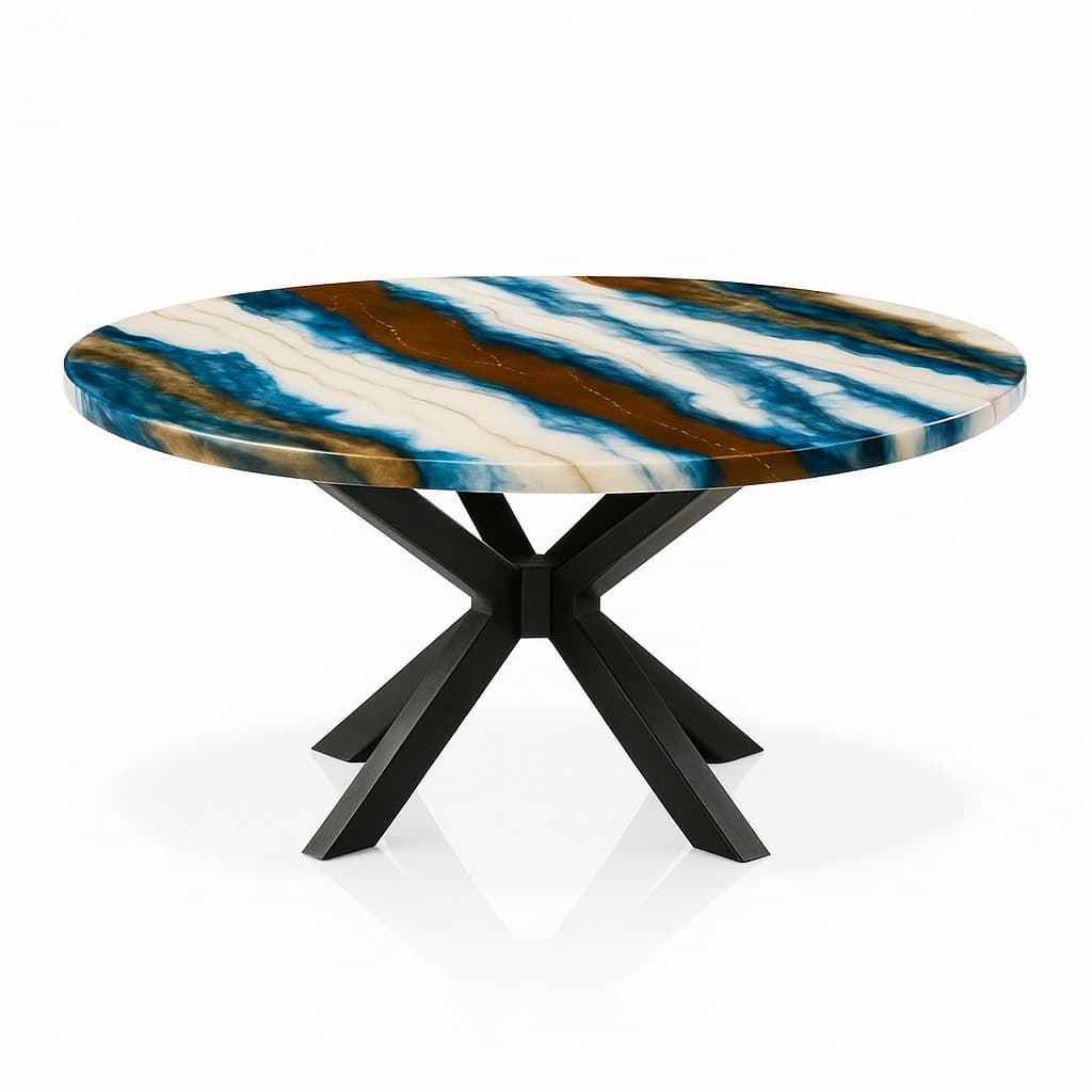 Epoxy Texture Art Table (4 seats)
