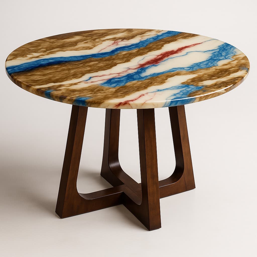 Epoxy Texture Art Table (4 seats)