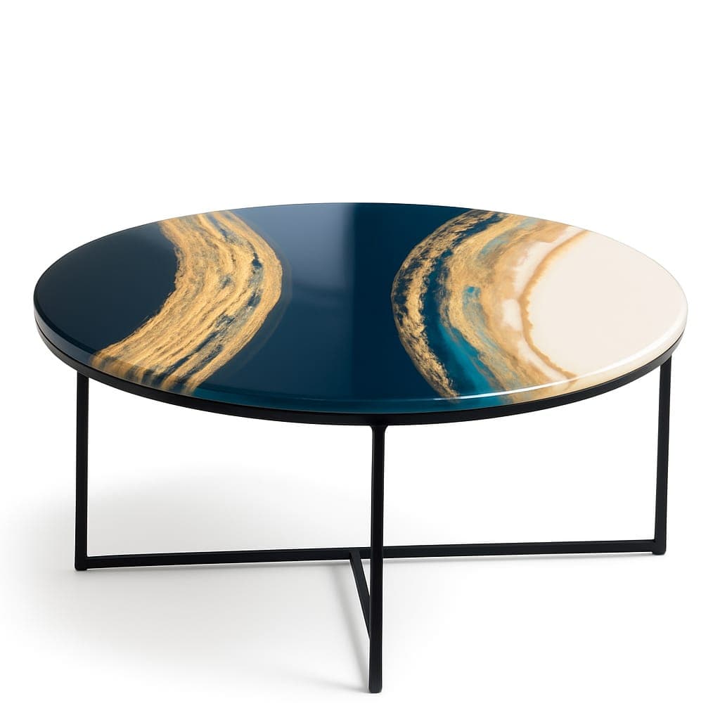 Epoxy texture art center Table (Round)