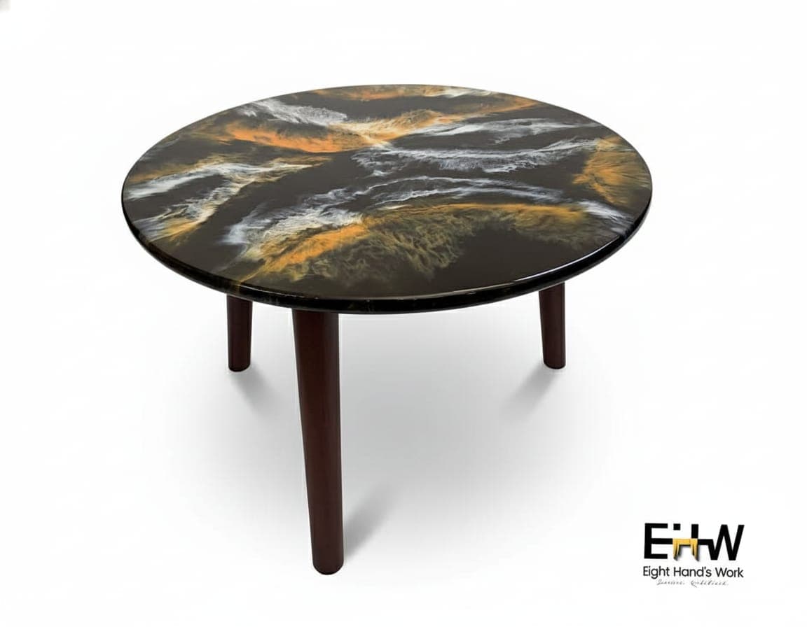 Epoxy texture art center Table (Round)