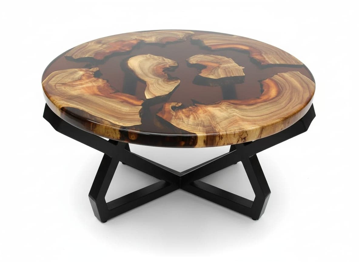 Epoxy texture art center Table (Round)